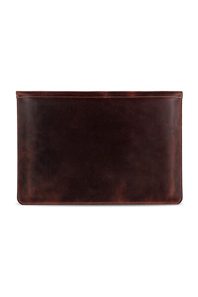 LONDO حافظة جلدية أصلية معقودة متوافقة مع أجهزة Macbook Pro وAir مقاس 15/16 بوصة باللون القرفة