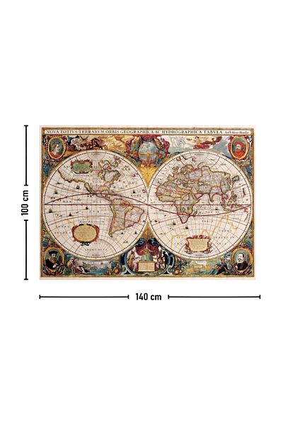 Vagonik Antique World Hondius 1630 New World Map Wall Cover Carpet 140 X 100 Cm-70x100 Cm