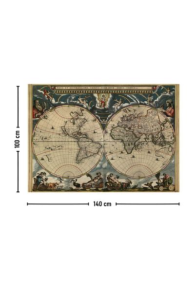 Vagonik World's Theater Map Wall Cover Rug 140 X 100 Cm-70x100 Cm