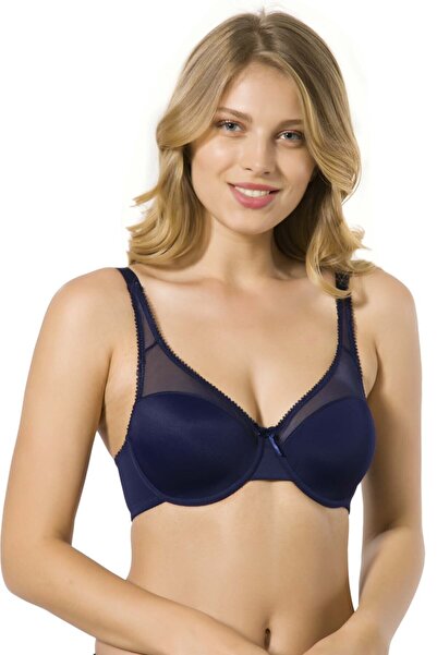 Maxpera Жіночий синій бюстгальтер без кісточок з банечками 3012