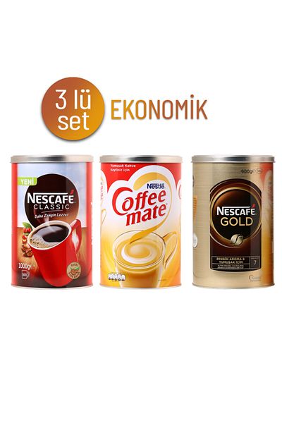Nescafe Nestle Gold 900 Gr + Classic 1 Kg + Coffee Mate 2 Kg Economic Package