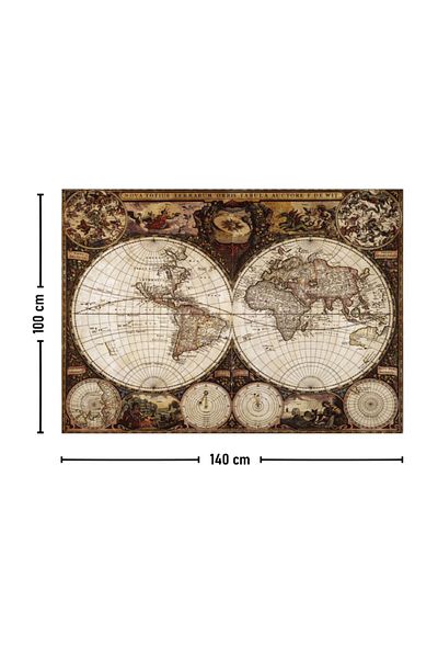Vagonik Antique World Doncker's Sea Atlas World Map Wall Cover Carpet 140 X 100 Cm-70x100 Cm