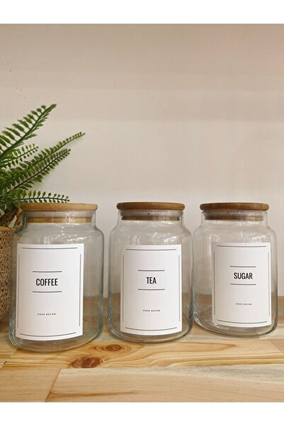 SİDERDESİGN 3'lü Mutfak Seti '' Coffee - Tea - Sugar '' 800 Ml