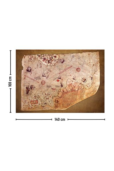 Vagonik Piri Reis 1513 World Map Wall Cover Carpet 140 X 100 cm-70x100 cm