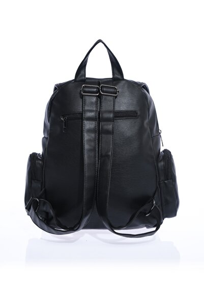 By Hakan Mega-511 Мийний шкіряний жіночий рюкзак чорний