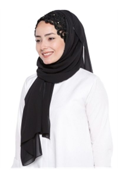 Differenza Ivy Hand Embroidered Shawl-black