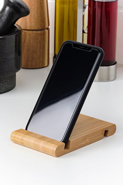 Binbirreyon Bambu Telefon Tablet Standı Telefon Tutucu Ahşap Pratik Sa007