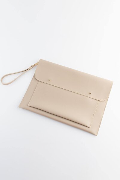 DK LEATHER Γυναικεία κρέμα 13 - 13,3 - 14 ιντσών Συμβατή θήκη φορητού υπολογι...