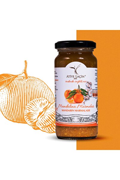 Atiye Laçin Mandalina Marmelatı 250 Gr (%100 Doğal ,%80 Meyve ,katkı Maddesi,renklendirici Ve Koruyucu Içermez.)
