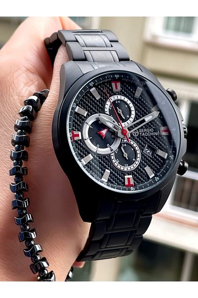Sergio Tacchini Men's Full Steel Silver Wristwatch