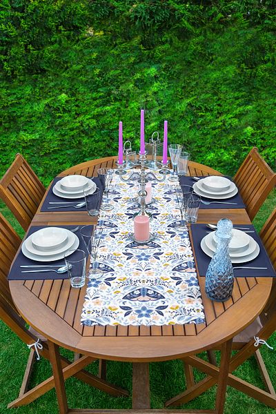 Realhomes Design special floral imprimat digital 1 alergator și 4 servicii americane de culoare albastră