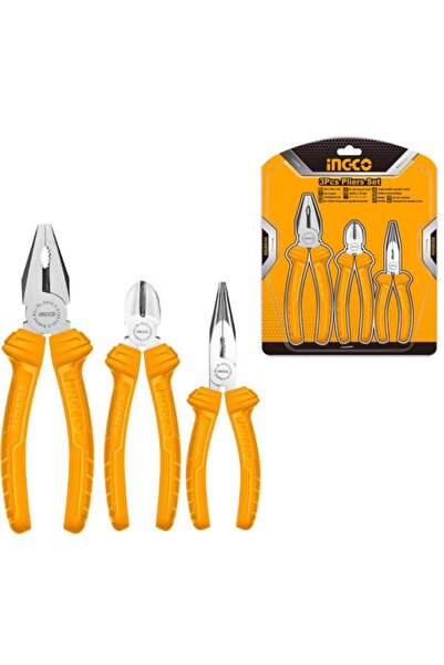 Ingco 3'lü Set Pense Yan Keski Kargaburun Pense