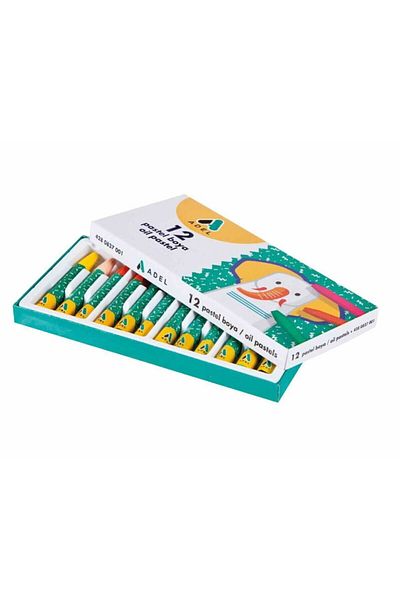 Adel Dry Paint Pastel Paint Water Color 3 Pieces 12 Colors Paint Set with Paintbook Gift