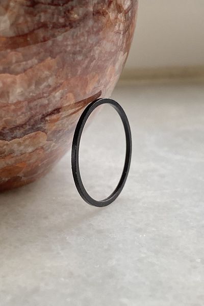 axexuar 3-Piece Black Knuckle Ring Plain Curved Patterned Women's Ring