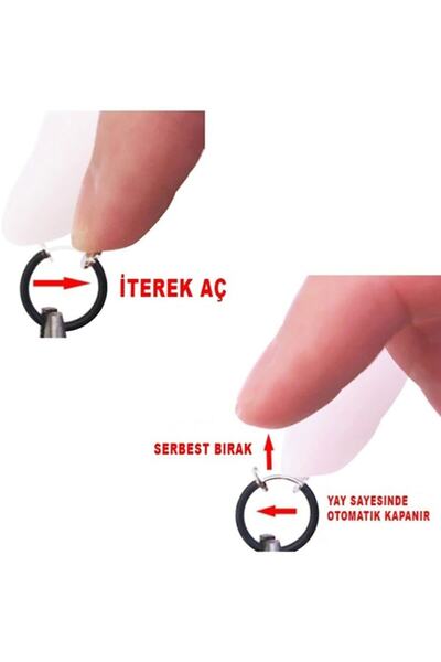 The Collection 4 Adet Unisex Cerrahi Çelik Deliksiz Sıkıştırmalı Fake Piercing Tragus Helix Küpe Set