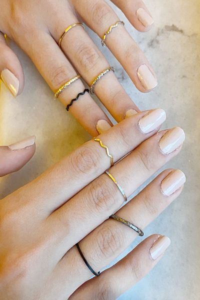 axexuar 9 Pieces Silver Black Gold Yellow Color Joint Ring Plain Curved Patterned Women's Ring