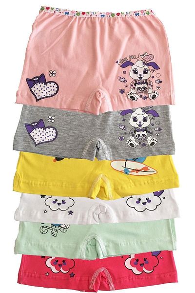 Momslab Boxeri colorați din bumbac Lycra pentru fete, pachet de 6