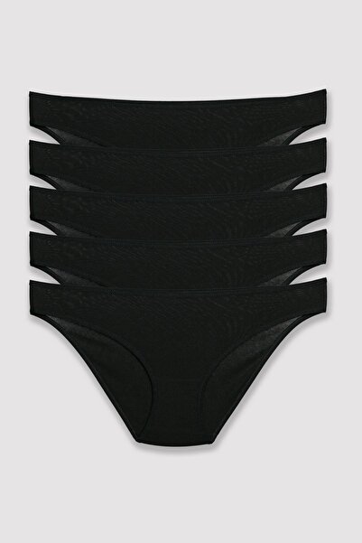 bejamonti Slip de bază pentru damă, pachet de 5 chiloți 100% bumbac