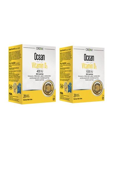 Orzax Çocuklar Ve Yetişkinler Için D3 Vitamini Sprey 20 ml ve Vitamin D3 1000...