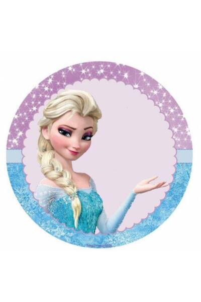 Yenilebilir Kağıt Wafer paper Elsa Resimli Özel Yuvarlak Kağıt Üzerine Resiml...