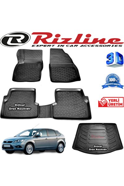 Rizline FORD FOCUS 2 RİZLİNE 3D Paspas + RİZLİNE 3D Bagaj Havuzu Sedan 2005-2...