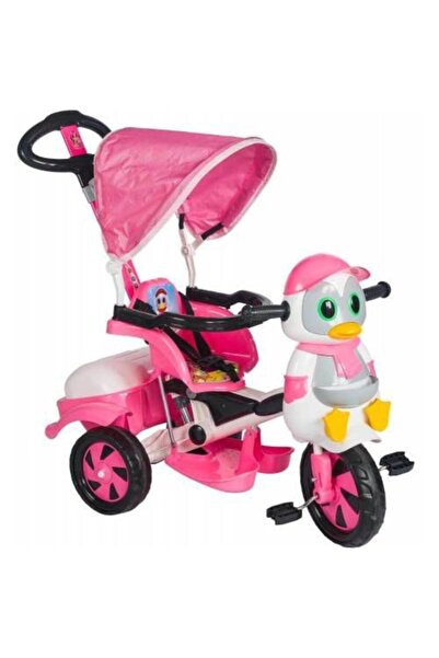 4KİDS Pembe 3 Teker Penguen Ebeveyn Kontrollü Üç Teker Bisiklet