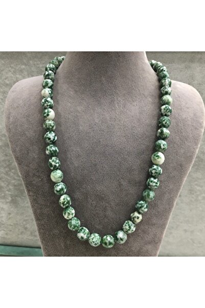 HAS İNCİ Gümüş Klipsli Doğal Green Jasper Taşı Kolye Gj250a