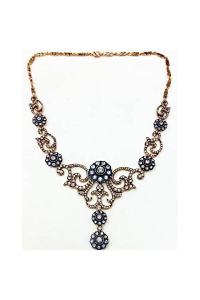 Aşina Gümüş Yeni Yıl Hediyesi Elmas Montür Papatya Gerdanlık Kolye