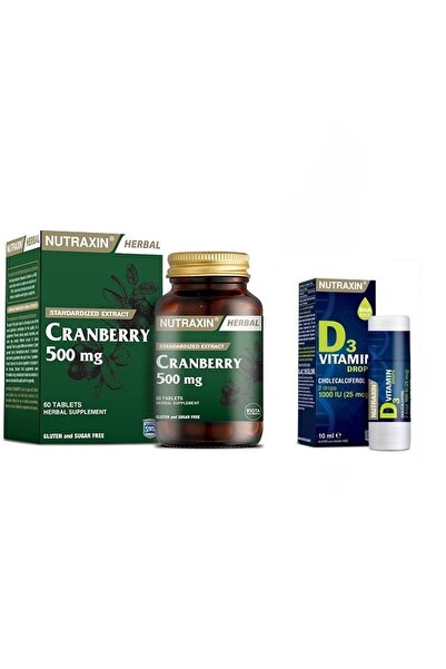 Nutraxin Bağışıklık Güçlendirici Cranberry 60 Tablet Ve E Vitamin Içeren D3 D...