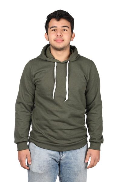 Raf Coll Φούτερ Unisex Χακί με κουκούλα, δύο κλωστές μέσα σε ανυψωμένο