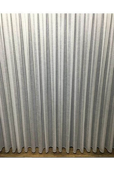 Brillant Shimmering Linen Tulle Curtain Ecru 1 E 2,5 Pleated