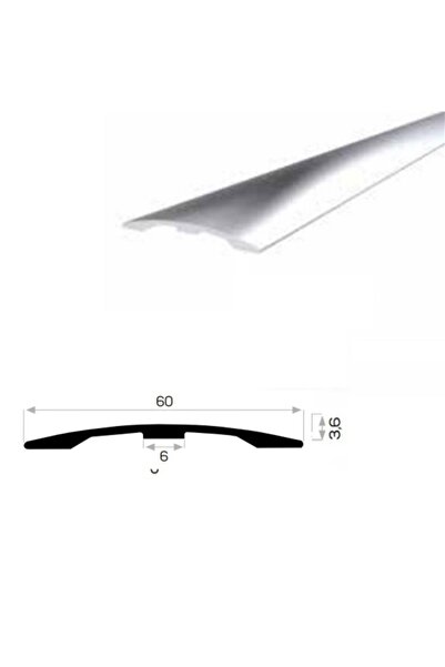 AKSMAR Parke Geçiş Aluminyum Profili Düz 6 Cm Genişlik, 2,7 Mt Boyunda