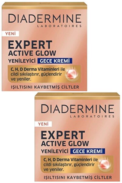 Diadermine Expert Active Glow Yenileyici Gece Kremi 50 Ml. 2'li