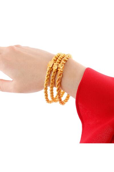 Yıldız Gold İmitasyon Kilitli Antalya Burma Altın Kaplama Kelepçe