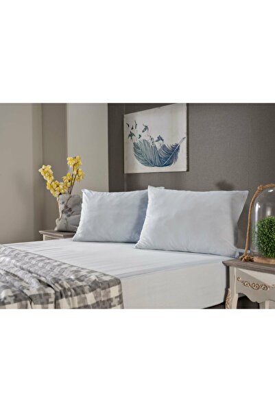 Doqu Home Cearşaf din bumbac pieptănat Albastru - Single