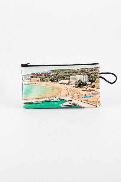Dünyadan Hediyeler Green Bulgaria Themed Leather Makeup Bag