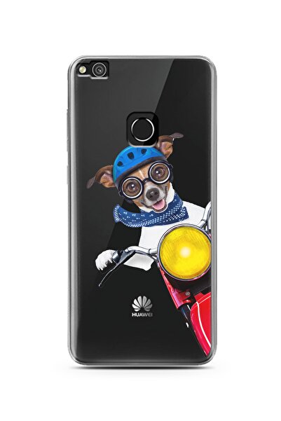 Spoyi Motorcu Köpek Tasarımlı Süper Şeffaf Silikon Telefon Kılıfı Huawei P9 L...