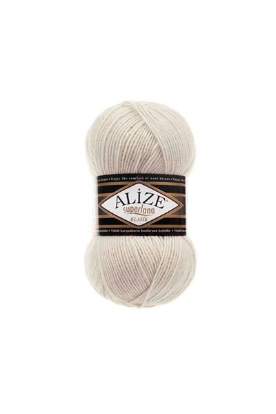 Alize 5 τεμάχια Süperlana Classic Hand Knitting Yarn Thread Κωδικός χρώματος 599 Ivory
