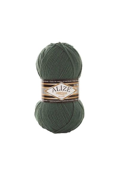 Alize 469-glass Green Superlana Classic πλεκτό νήμα χειρός (Συσκευασία 5 τεμαχίων)