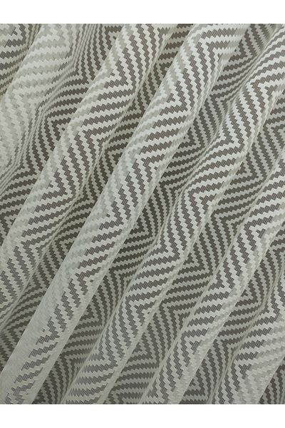 Esse Home Geometric Patterned Tulle Curtain Skirt with Fold, 150x260, Normal Pleat, 1/2.5