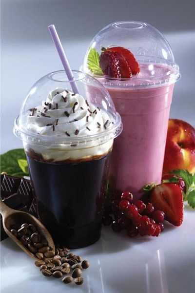 İkram Dünyası 350 Cc Plastic Pet Cup with Lid 100 Pieces