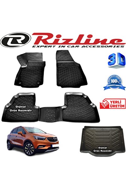 Rizline Opel Mokka X 3d Paspas + 3d Bagaj Havuzu 2015 - 2020 Arası Siyah - Set