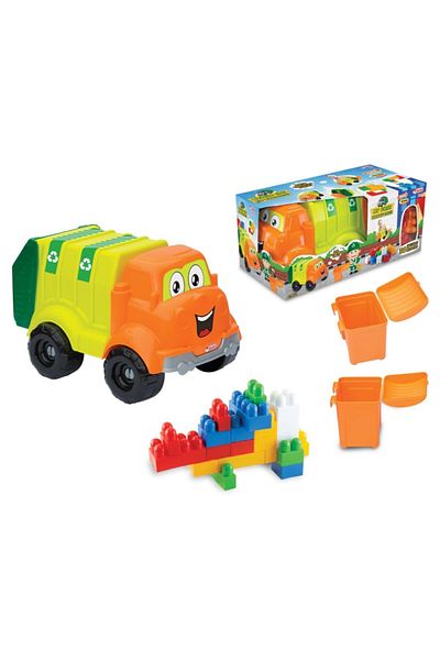 DEDE Toys Toy My Big Garbage Truck Blocky 30 Pieces 38 Cm