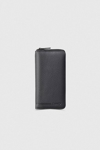 GUARD Portfolio Black Leather Zippered Wallet