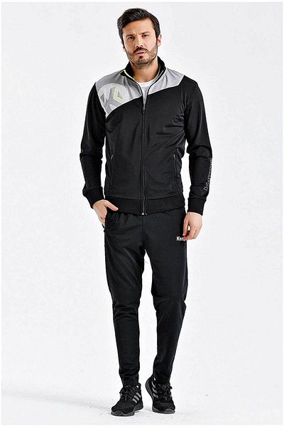 KEMPA Men's Black Handball Polyester Camping Tracksuit Set