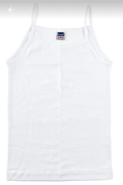 Berrak Tricou pentru fetiță alb mat cu curele din frânghie 6 bucăți