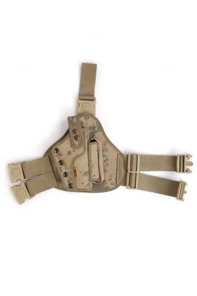 KORDAK Erkek Kahverengi Kamuflaj Desenli Tabanca Bacak Kılıfı