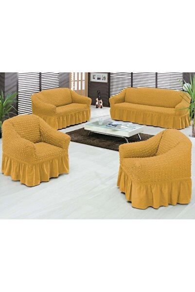 Romans Set de huse pentru scaune galbene 3+2+1+1