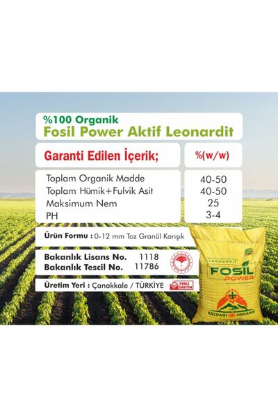 FOSİL POWER Organik Toprak Düzenleyici Leonardit Ph 2-4 25 Kg