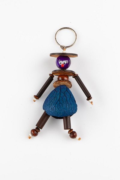 Dünyadan Hediyeler Mangis Native Woman Figure Blue Keychain